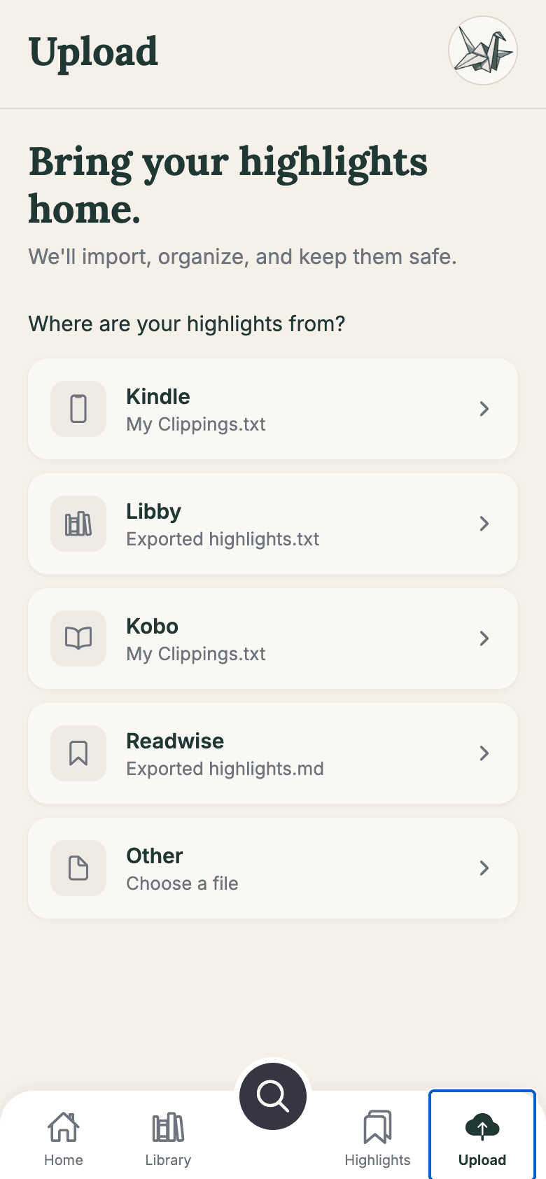 Uploading books and highlights to AfterWord